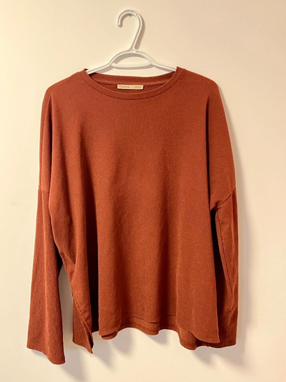 Rust Orange Knit Long Sleeve Top | Cozy Minimalist Sweater